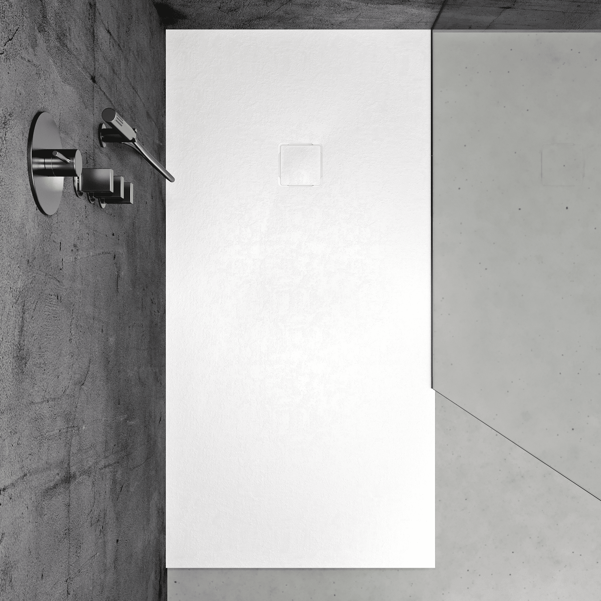 Meseta 63” Shower Base - Composite Stone | Hansel Stone