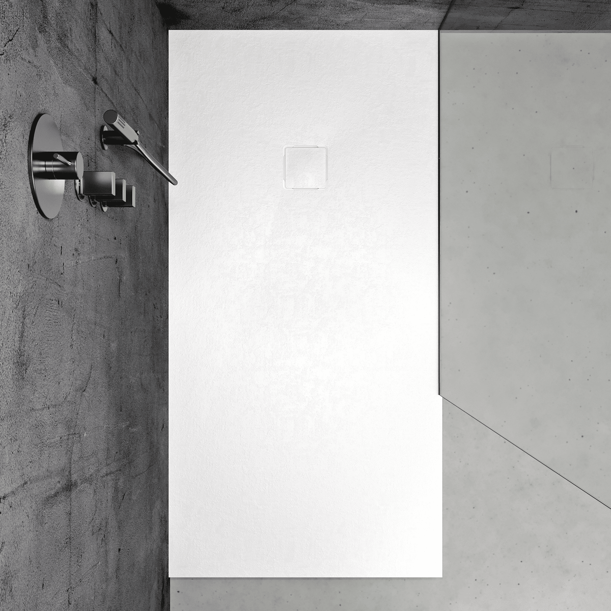 Meseta 63” Shower Base - Composite Stone | Hansel Stone