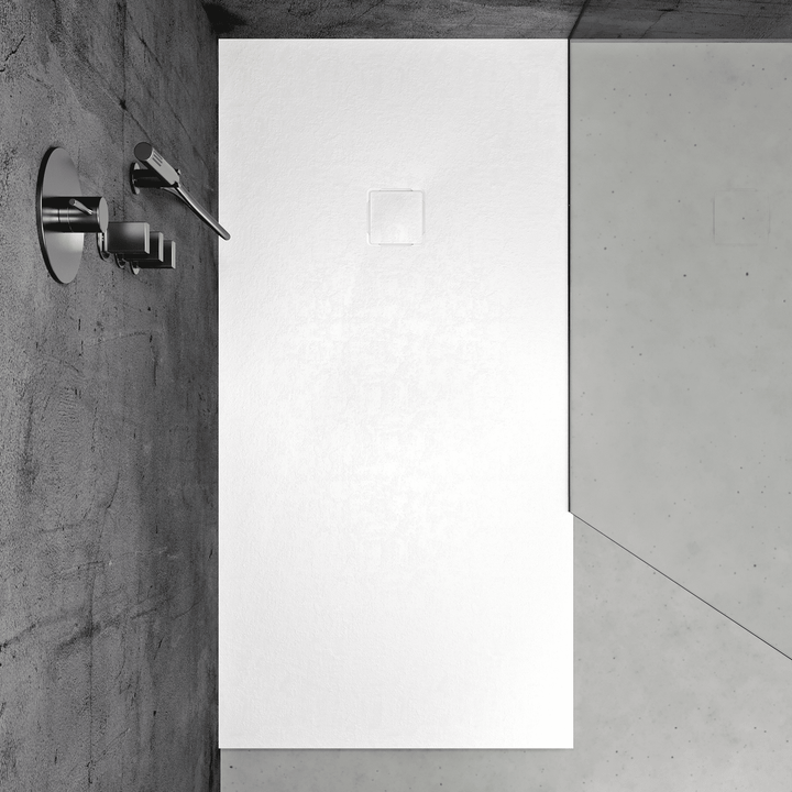 Meseta White Stone 63-Inch Shower Pan - top view