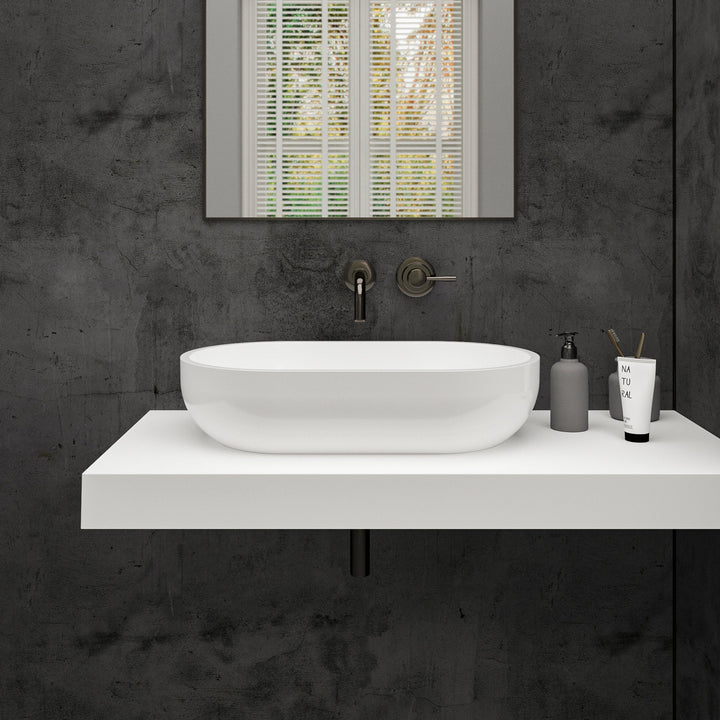 Capsula Countertop White Stone Basin 350