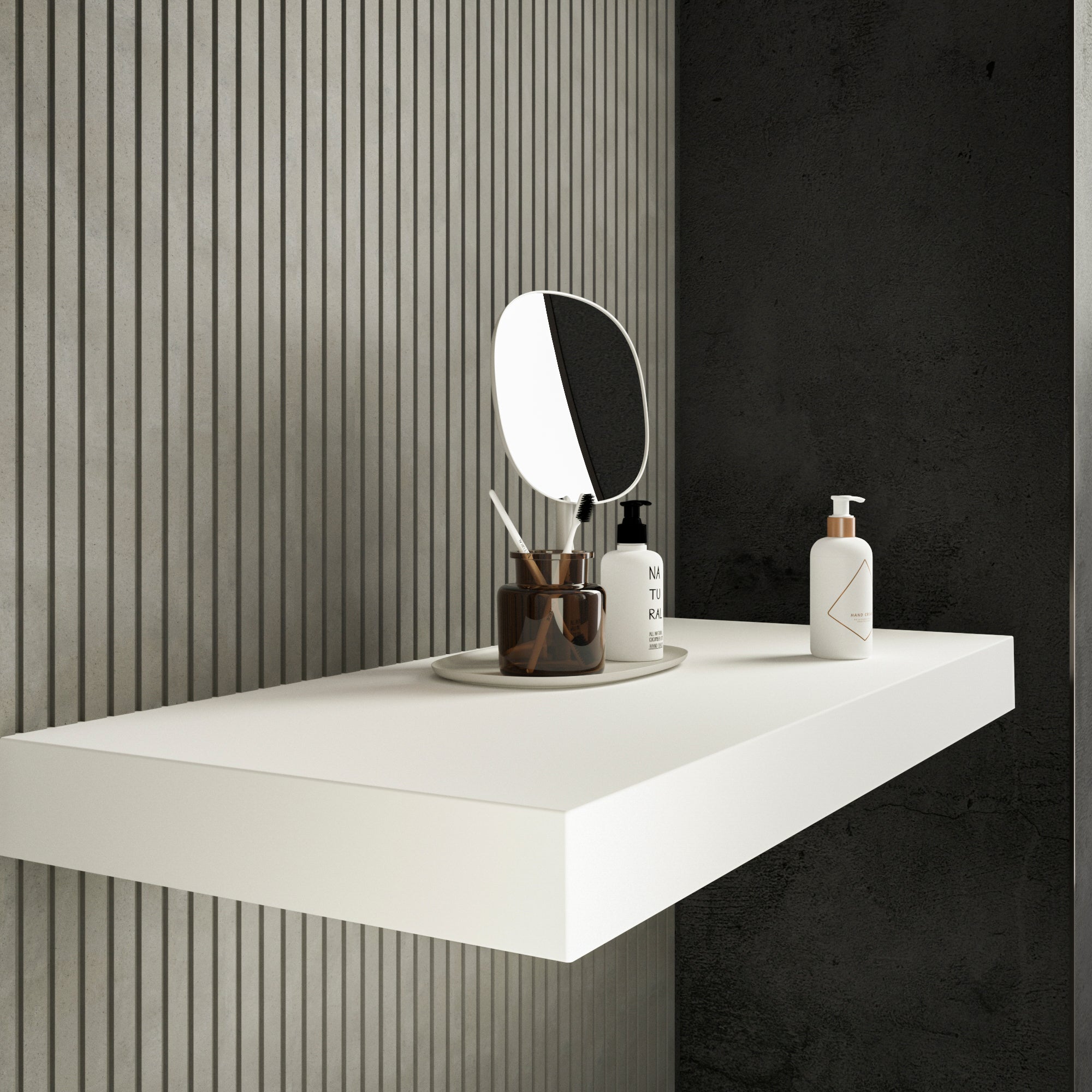 Levantar 48-Inch Bathroom Countertop - White | Hansel Stone