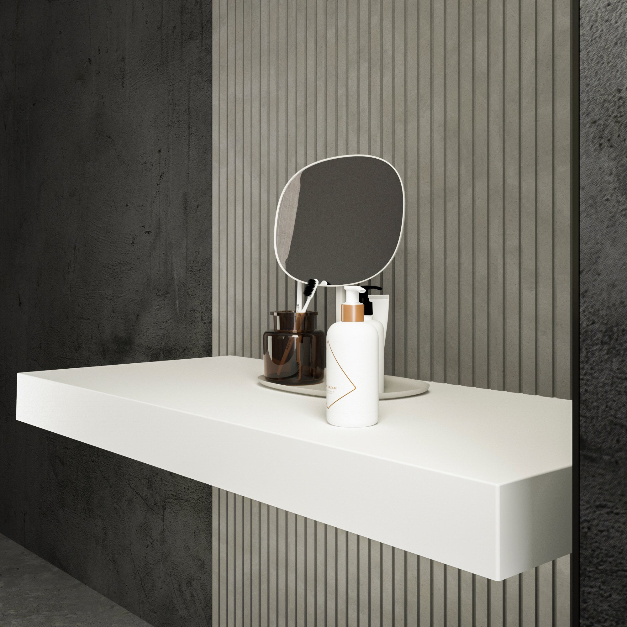 Levantar 48-Inch Bathroom Countertop - White | Hansel Stone